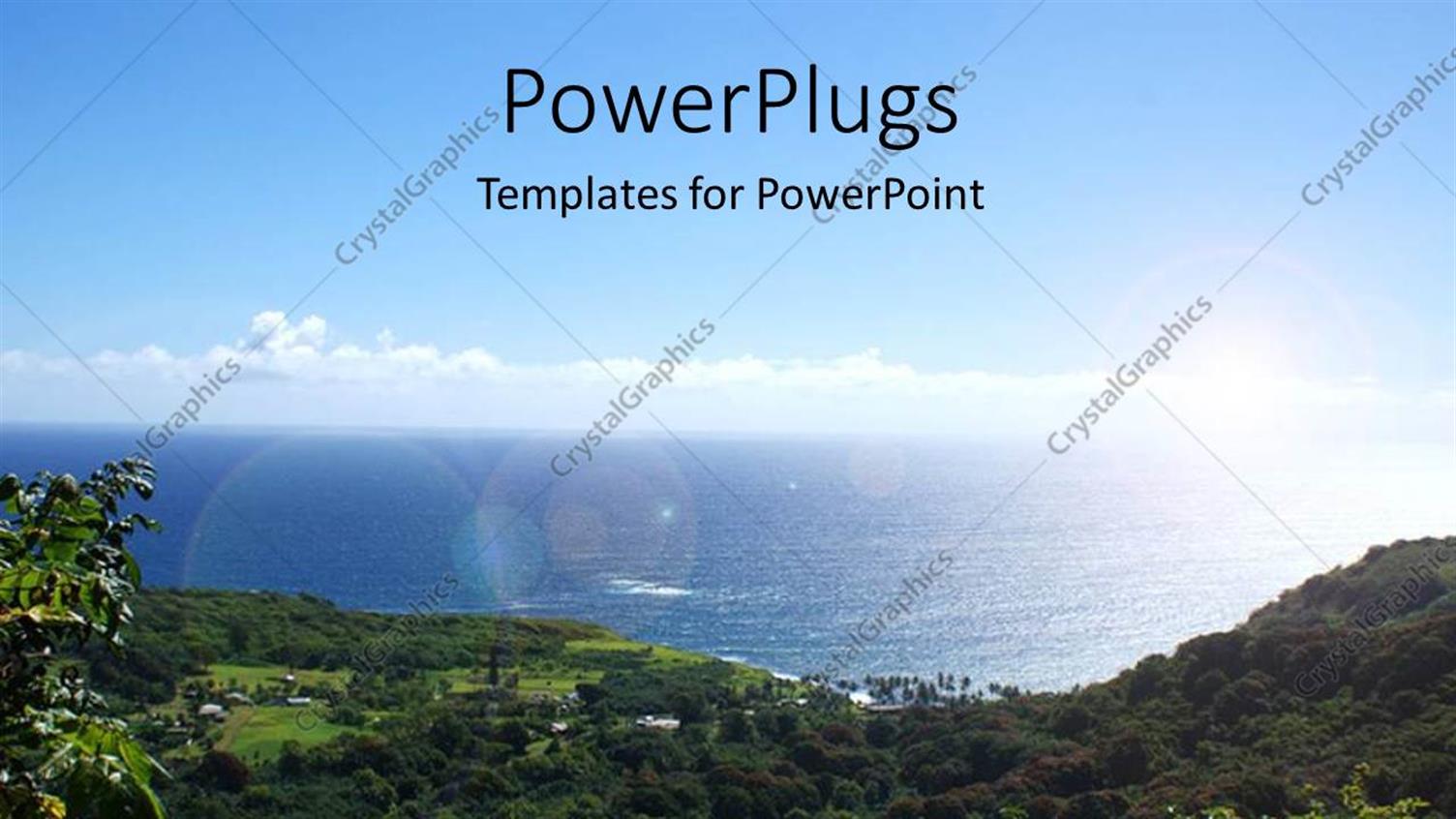 Featuring Blue Cloudy Sky with scenery of Hana Highway in Maui