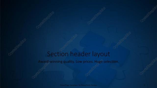 Section Header presentation slide layout