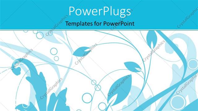  Presentation with blue floral - Blue color vector floral depiction