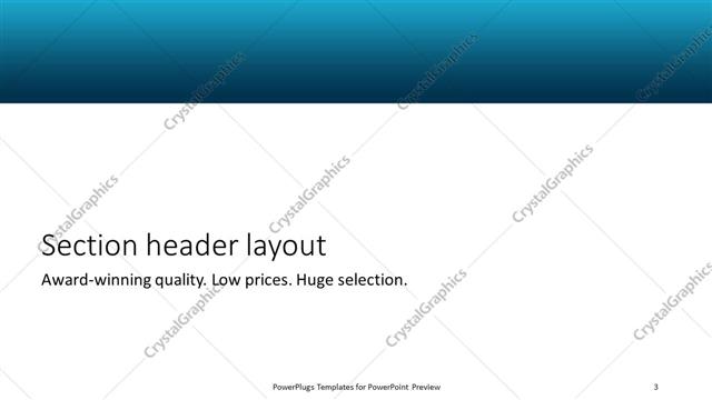 Section Header presentation slide layout