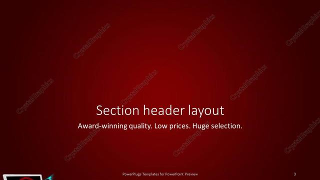 Section Header presentation slide layout