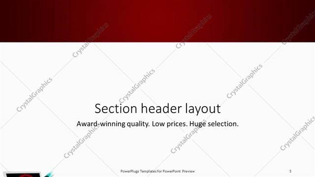 Section Header presentation slide layout