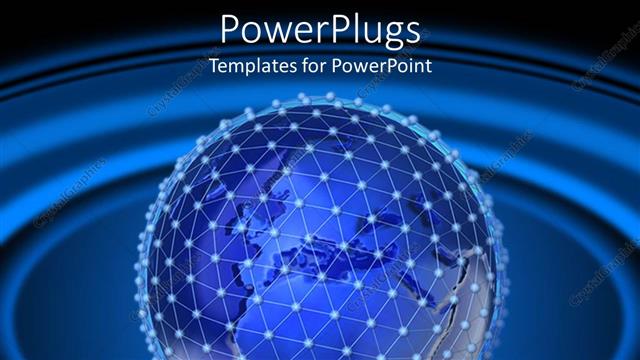  Presentation with earth network - Blue and dotted earth globe on a blue background