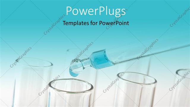  Presentation with drop - Blue drop from a pipette into test tubes in a science lab