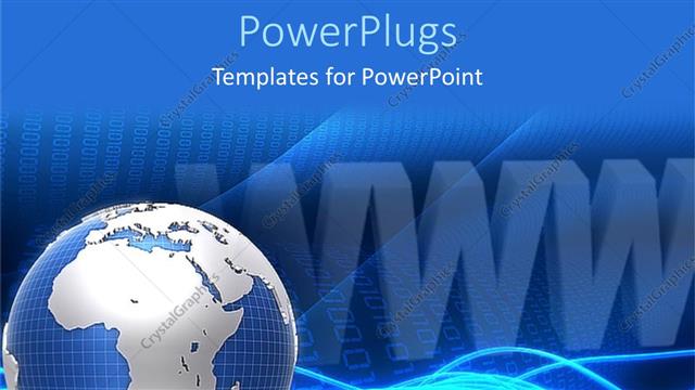  Presentation with world globe earth - Blue earth globe on a blue background with a WWW text