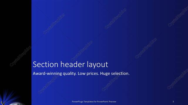 Section Header presentation slide layout