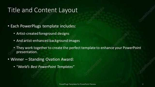 Title and Content presentation slide layout