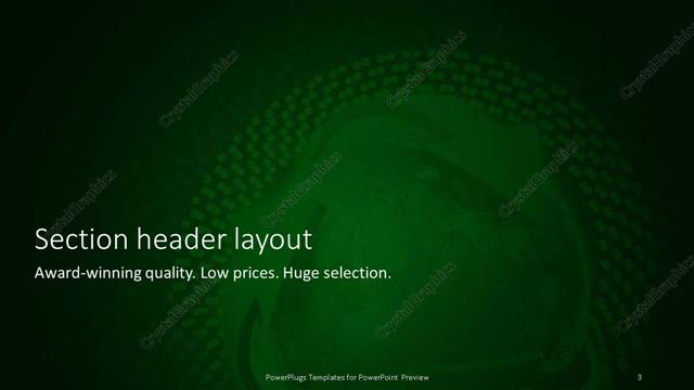 Section Header presentation slide layout