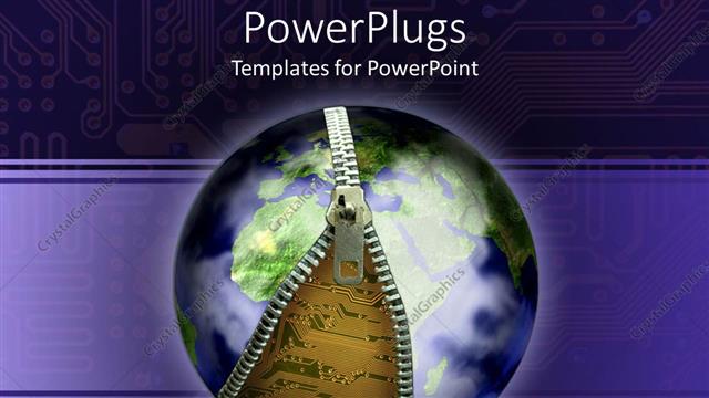  Presentation with circuit - Blue Earth globe unzipping to show circuit board underneath