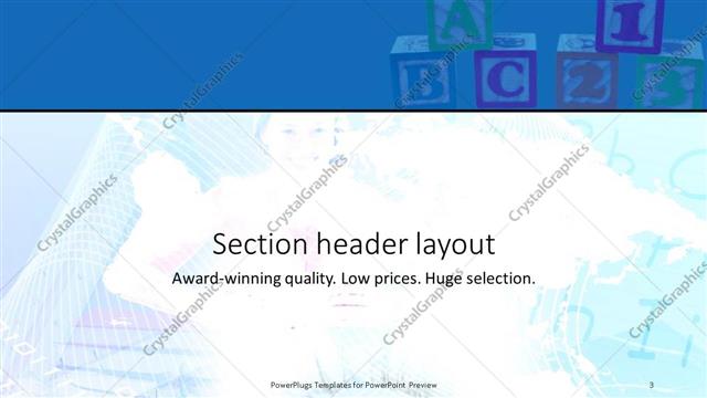 Section Header presentation slide layout