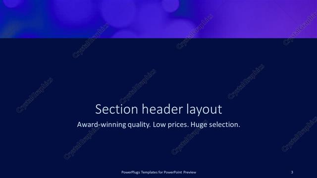 Section Header presentation slide layout