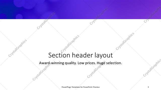 Section Header presentation slide layout