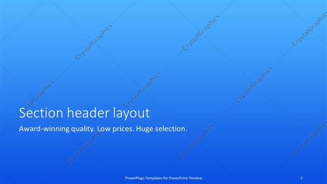 Section Header presentation slide layout