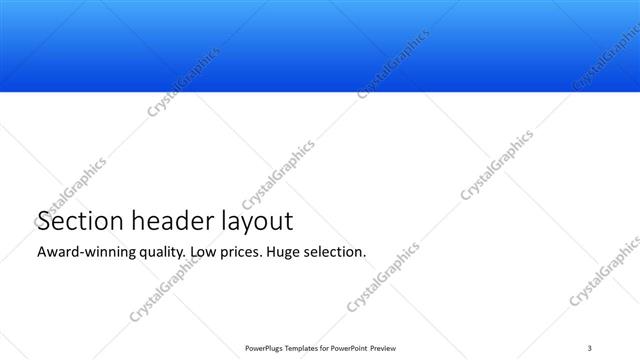 Section Header presentation slide layout