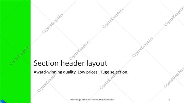 Section Header presentation slide layout