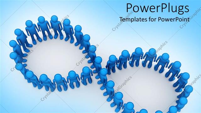  Presentation with eight - Blue figures arranged in figure eight infinity symbol