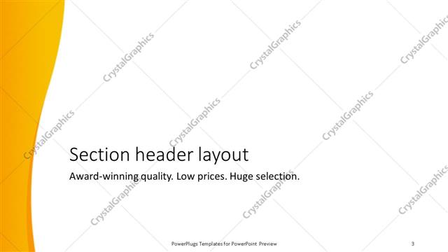Section Header presentation slide layout