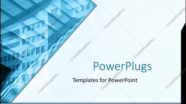  Presentation with skyscraper - Blue glass skyscraper on white background