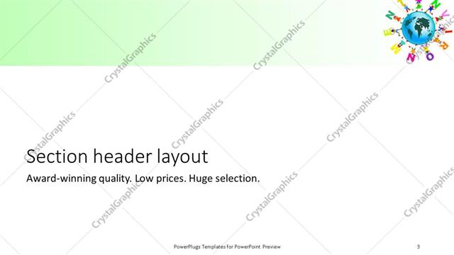 Section Header presentation slide layout