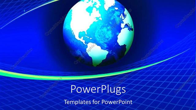  Presentation with eye - Blue globe looks like eye on blue background