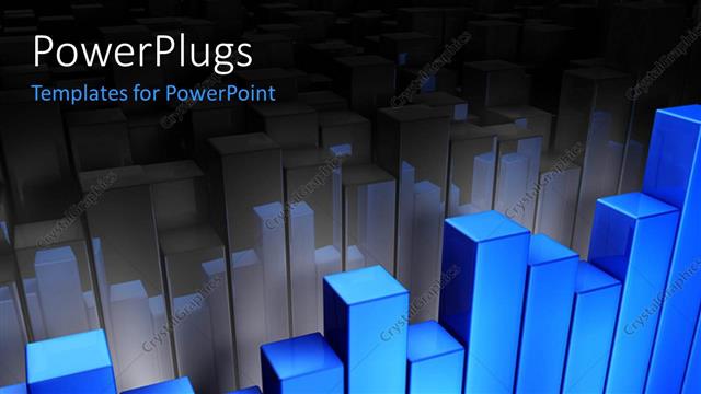  Presentation with shadow - A blue graph with its shadow in the background