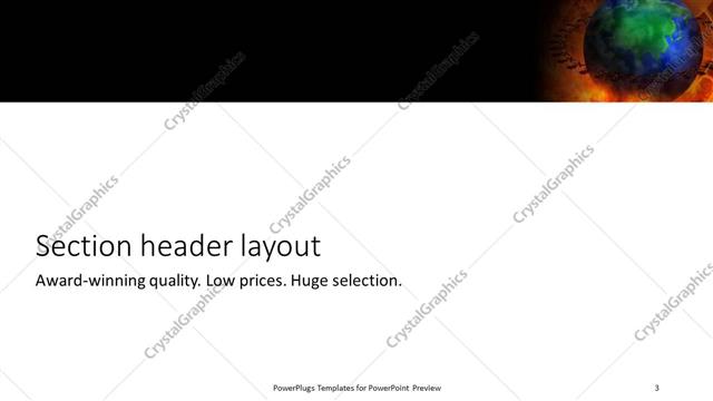 Section Header presentation slide layout