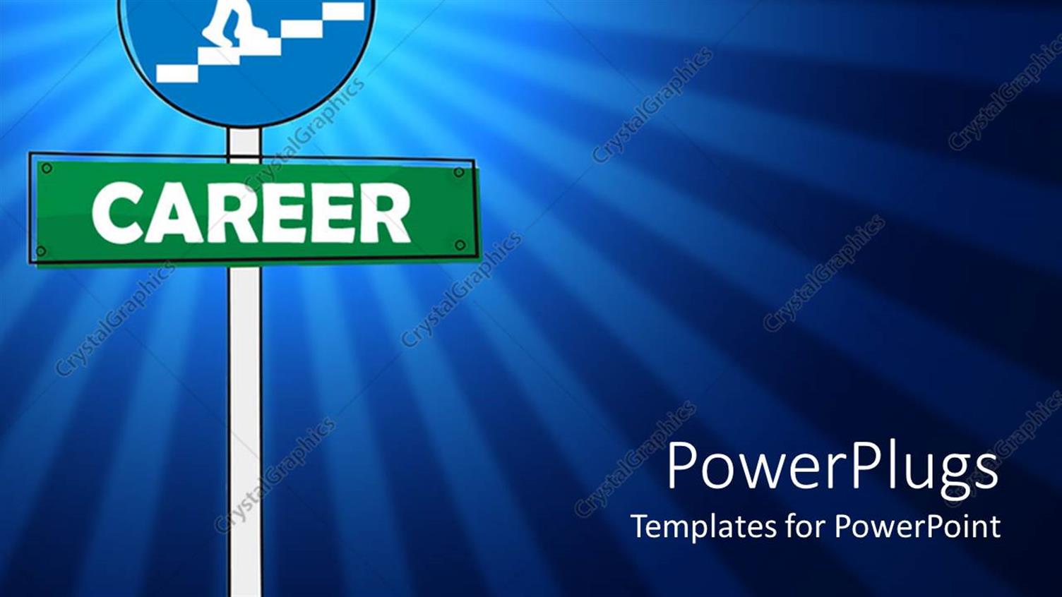 Featuring a Blue and Green Sign Post Spelling Out the Text  Career 