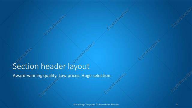 Section Header presentation slide layout