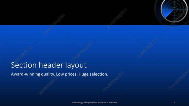 Section Header presentation slide layout