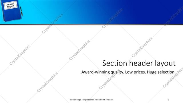 Section Header presentation slide layout
