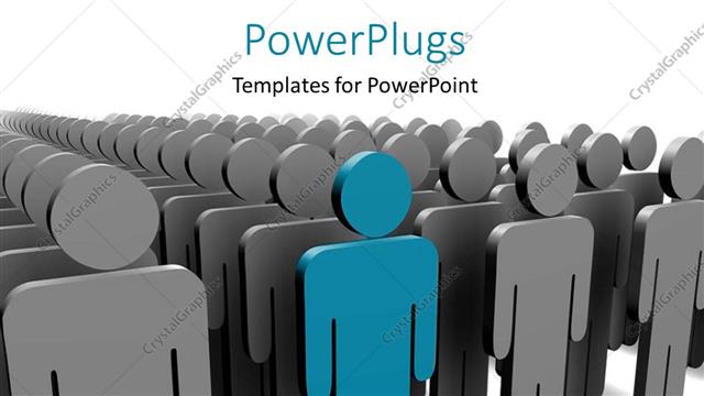  Presentation with leader - Blue person stands out among grey people with white color