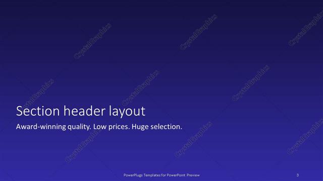 Section Header presentation slide layout