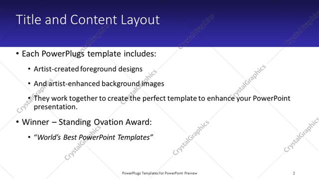 Title and Content presentation slide layout