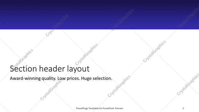 Section Header presentation slide layout