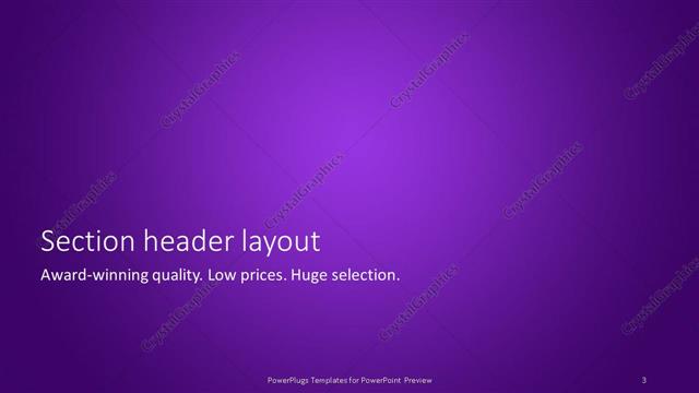 Section Header presentation slide layout