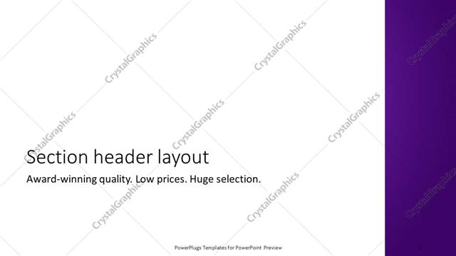 Section Header presentation slide layout