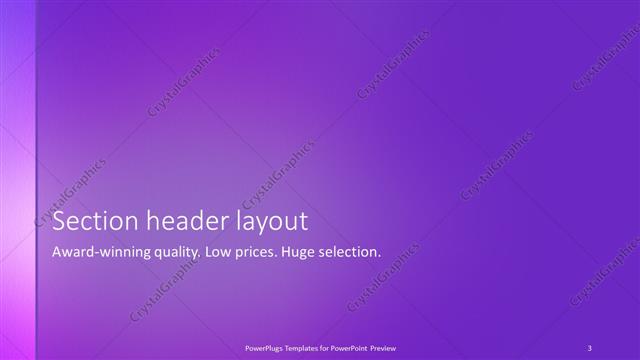 Section Header presentation slide layout