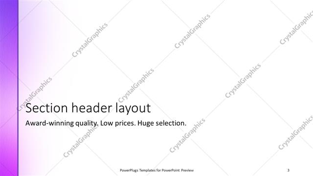 Section Header presentation slide layout