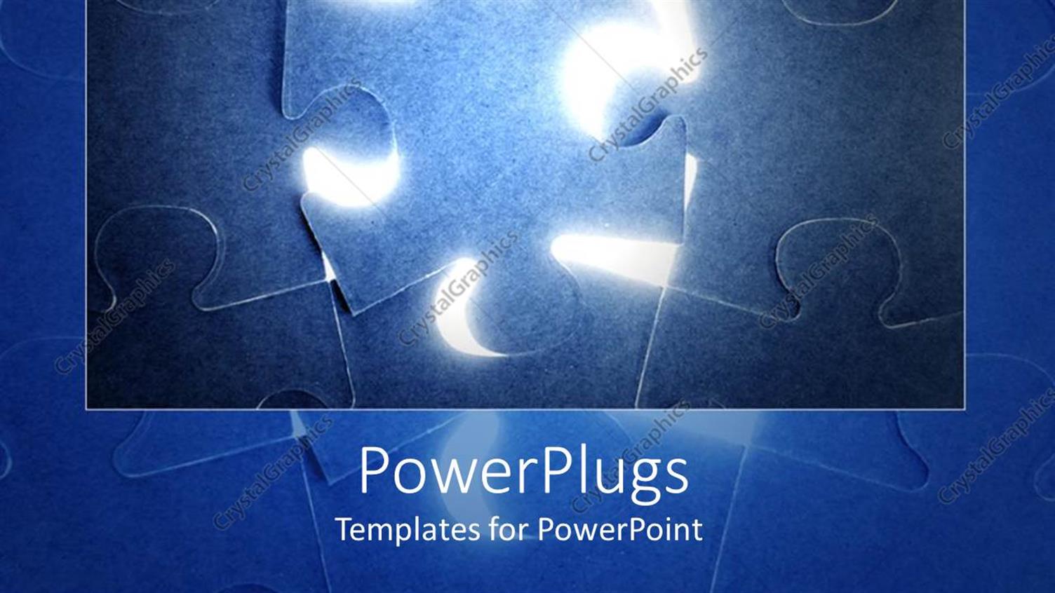 Featuring Blue Puzzle with Puzzle Piece not in its Place, with Light in Back of Puzzle Piece