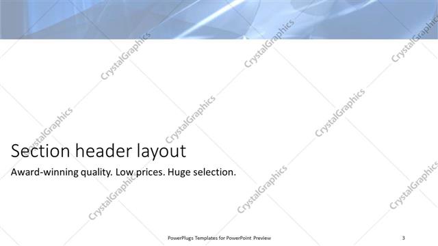 Section Header presentation slide layout