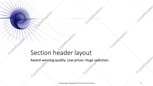 Section Header presentation slide layout