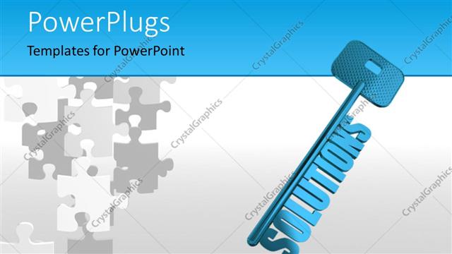  Presentation with solution - Blue skeleton solutions key over white surface with jigsaw puzzle