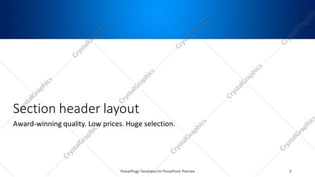 Section Header presentation slide layout