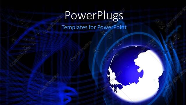  Presentation with swirls - Blue swirls around earth globe over black background?