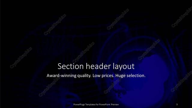Section Header presentation slide layout