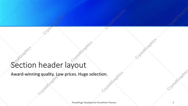 Section Header presentation slide layout
