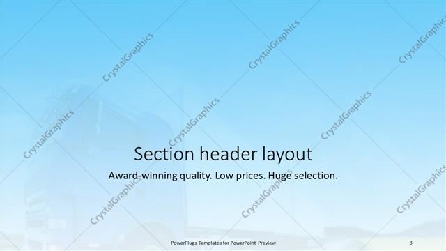 Section Header presentation slide layout