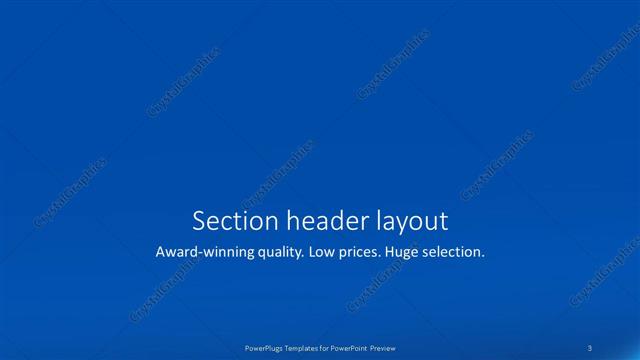 Section Header presentation slide layout