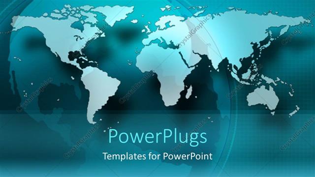  Presentation with world map - Blue world map in front of globe