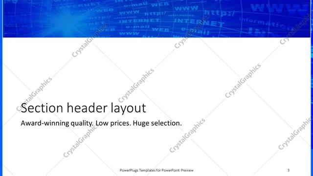 Section Header presentation slide layout